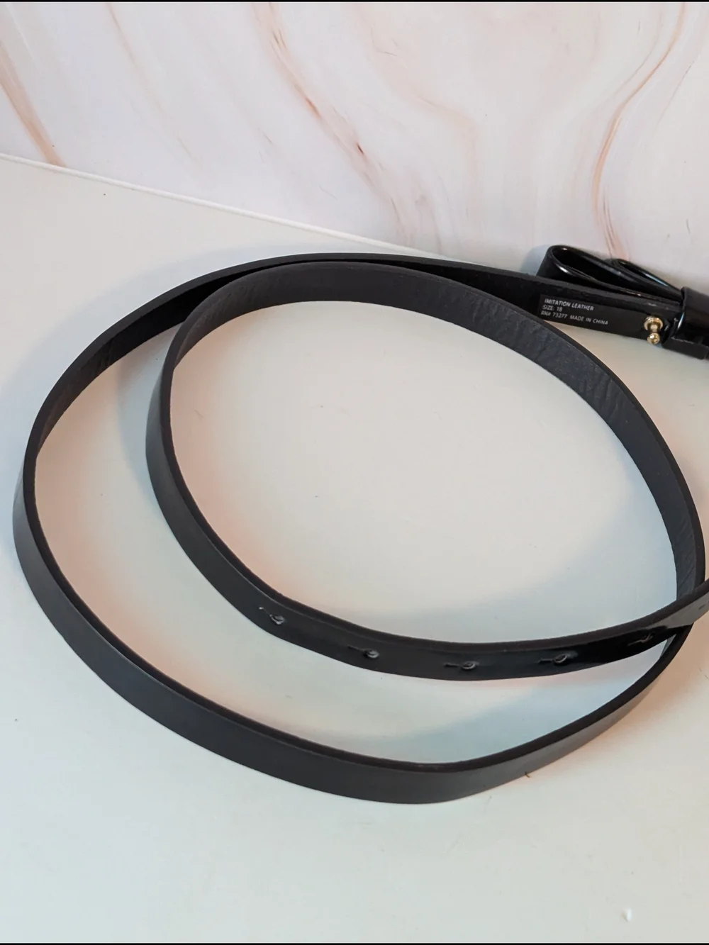 Patent Leather Black Bow Accent Women's Belt Size 18